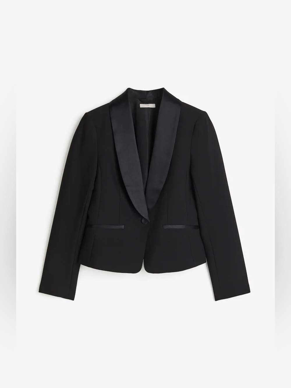 Smart Set Black Satin Shawl Lapel Blazer